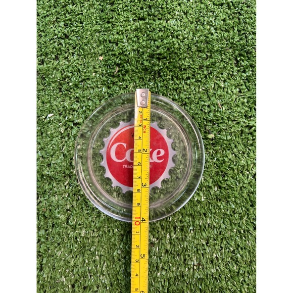 Vintage Coca Cola Coke Glass‎ Ashtray Bottle Cap Logo - Picture 3 of 3